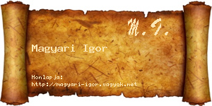 Magyari Igor névjegykártya